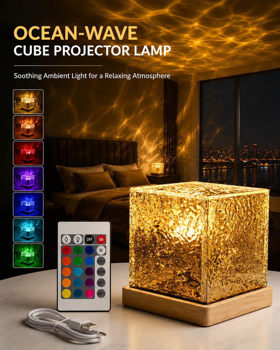 Ocean Wave cube projector lamp