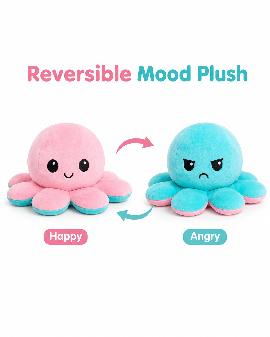 Reversible Octopus plush stuffed toy
