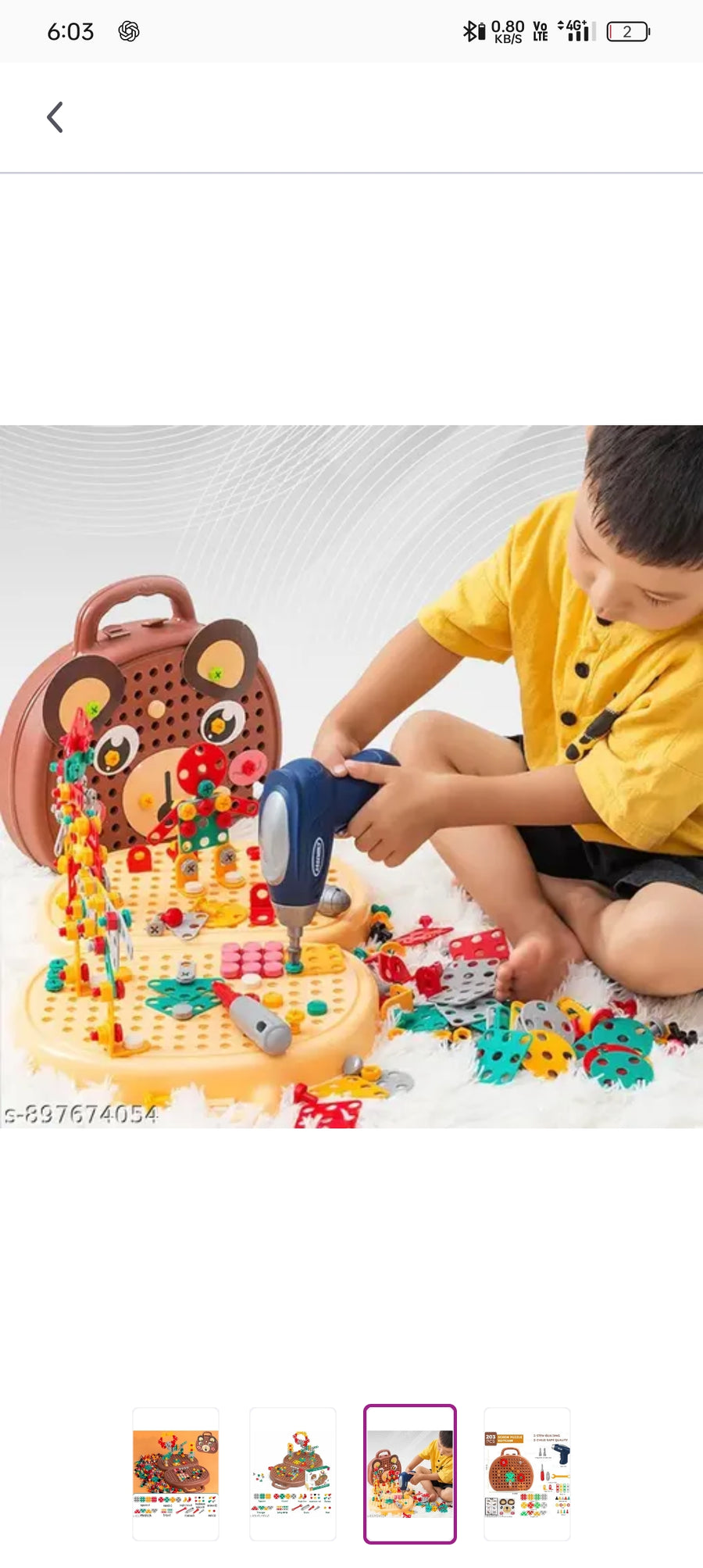 Kidology creative mosaic drill set 203 pieces creative drilling toy